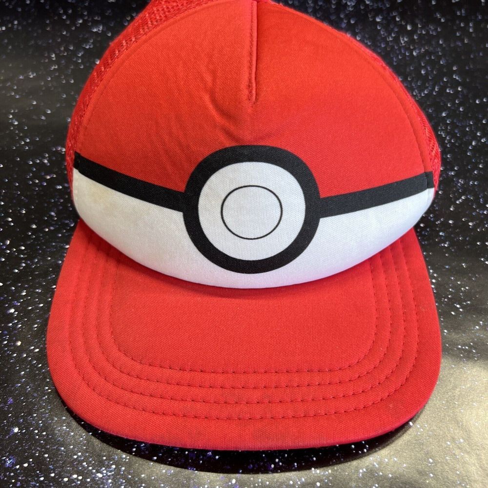 Pokemon Pokeball Youth Kids Mesh Snapback‎ Baseball Hat 2016 Nintendo Red